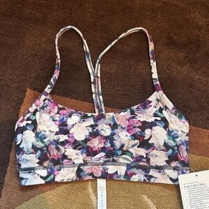 Lululemon Athletica Floral Print Flow Y Nulu Sports Bra